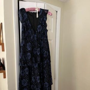 Lulu’s lacy black and blue floral dress